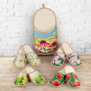 Die moderne Hausfrau Sada pantoflí pro hosty Květiny, 4 páry