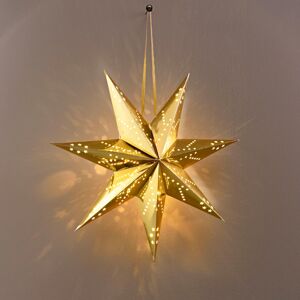 LED závěsná dekorace Vánoční hvězda, zlatá