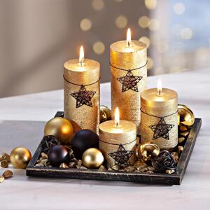 Weltbild Dekorační sada se svíčkami Zlaté Vánoce