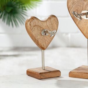 Dřevěná dekorace Srdce s klíčkem, 24 cm