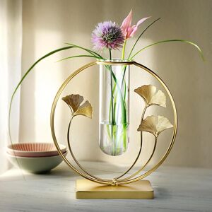 Weltbild Dekorativní kovová váza Ginkgo