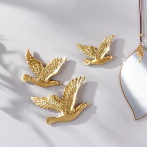 Weltbild Nástěnné dekorace Zlatí ptáci, sada 3 ks