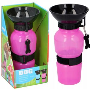 EDCO Cestovní láhev pro psy s pítkem, 500 ml, růžová