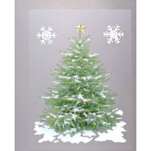 Magnet 3Pagen 3-dielny obraz na okno "Svetielkujúci vianočný stromček"