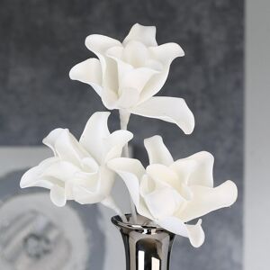 Dekoračná penová ruža Rumba s 3 kvetmi, biela