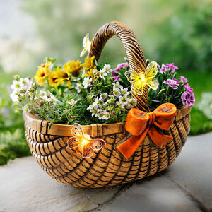 Kvetináč košík so solárnymi motýľmi, II.akost