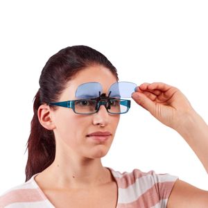 Klip na okuliare s modrým filtrom