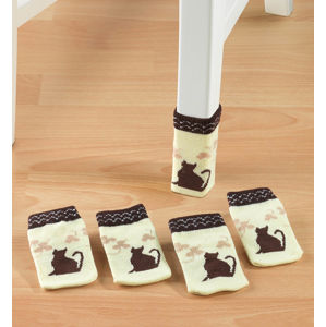 Ochranné ponožky na stoličku Mačka, 4 kusy