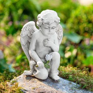 Dekorácia na cintorín Anjel s ružou
