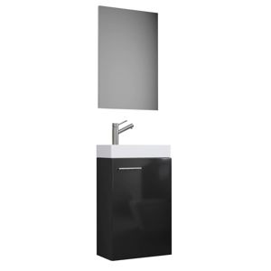 Kúpeľňový set SLIT So zrkadlom, čierny