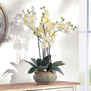 Umelá orchidea v keramickom kvetináči
