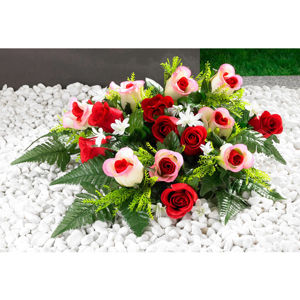 Umelá kytice na hrob Ruze