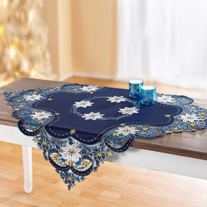 Behúň na stôl Modré Vianoce, 85 x 43 cm