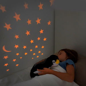 Vankúš Tučniak s LED projektorom