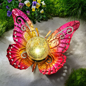Solárna dekorácia Farfalla, ružová
