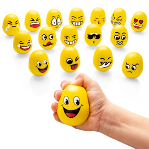 Sada antistresových loptičiek Emoji, 16 ks