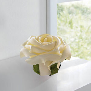 Dekoračný penový kvet Ruža, krémová, Ø 8 cm