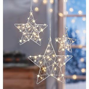 LED Závesná dekorácia Hviezdy, súprava 3 ks