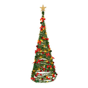 Umelý vianočný stromček Pop-up, zeleno / červený, 150 cm