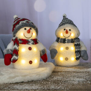 Snehuliak s LED svetlom, 20 cm