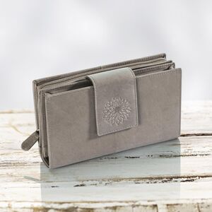 Dámska peňaženka kožená Dahlia, šedá