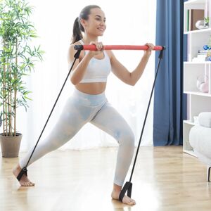 Posilňovacia fitness tyč s odporovou gumou