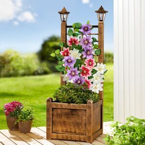 Die moderne Hausfrau Květinový truhlík s treláží a solárními lucernami