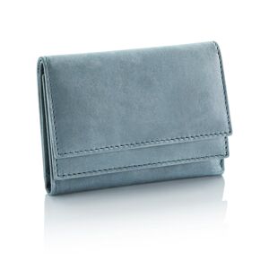 Malá kožená peňaženka Ilvy, kouřovo modrá