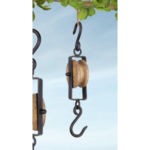 Drevená kladka s hákom Rustico, 20 cm