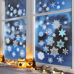 Weltbild Samolepky na okno Modré sněhové vločky, sada 57 ks