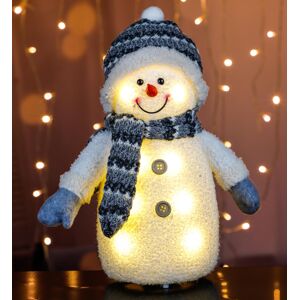 LED Snehuliak s modrou čiapočkou
