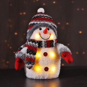 LED Snehuliak s červeným čiapkou