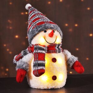 LED Snehuliak s červenou čiapočkou