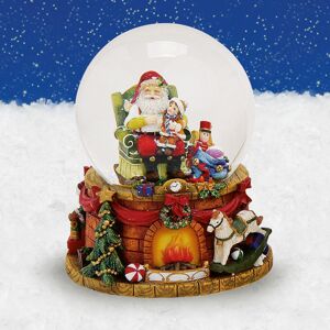 Vianočné snežítko s hracou skrinkou Santa v kresle