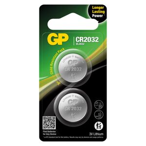 GP lítiová gombíková batéria CR2032, 2 ks