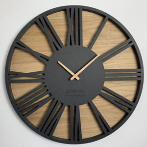 Nástenné drevené hodiny Roman Loft Flex z213-1d-dx, 50 cm