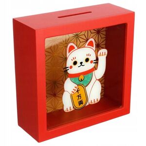 Pokladnička mačka šťastia Maneki Neko MB258, červená