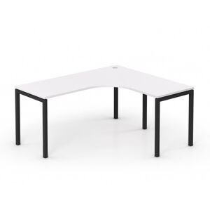 DREVONA09 Rohový stôl biely RP-SRK-1600 | čierne nohy