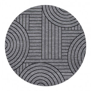 Obojstranný koberec DuoRug 5842 antracitový kruh