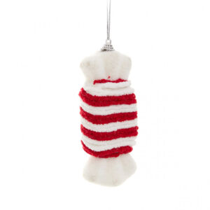 Vianočná ozdoba TWINKLE cukrík, červená / biela 862170